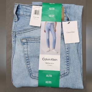 Calvin Klein Sky Blue High Rise Skinny Ankle Jeans